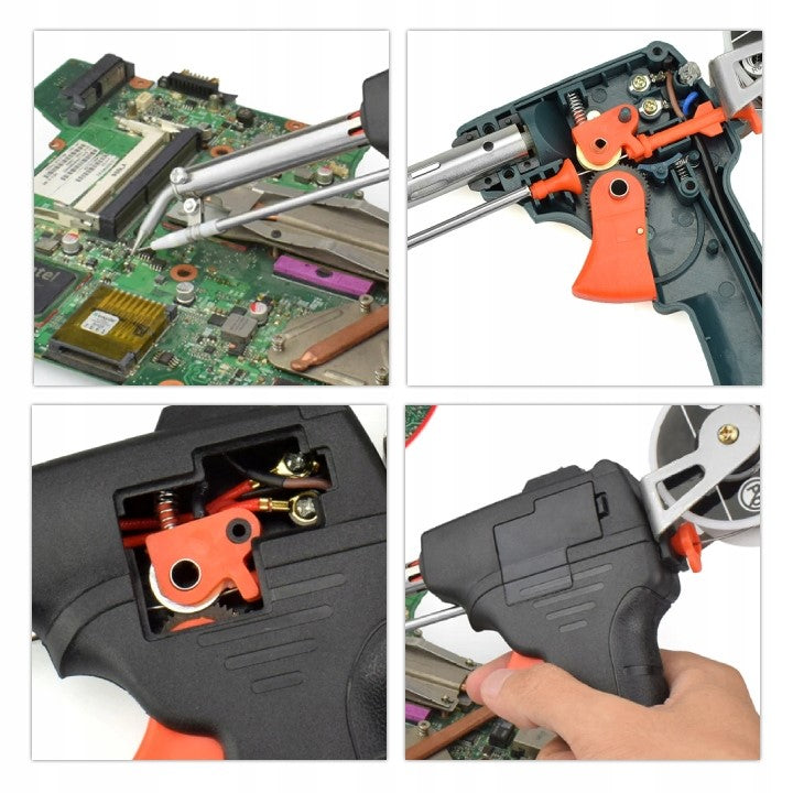 60W TRANSFORMER PISTOL SOLDERING IRON WITH FEEDER + TIN SET Power 60 W