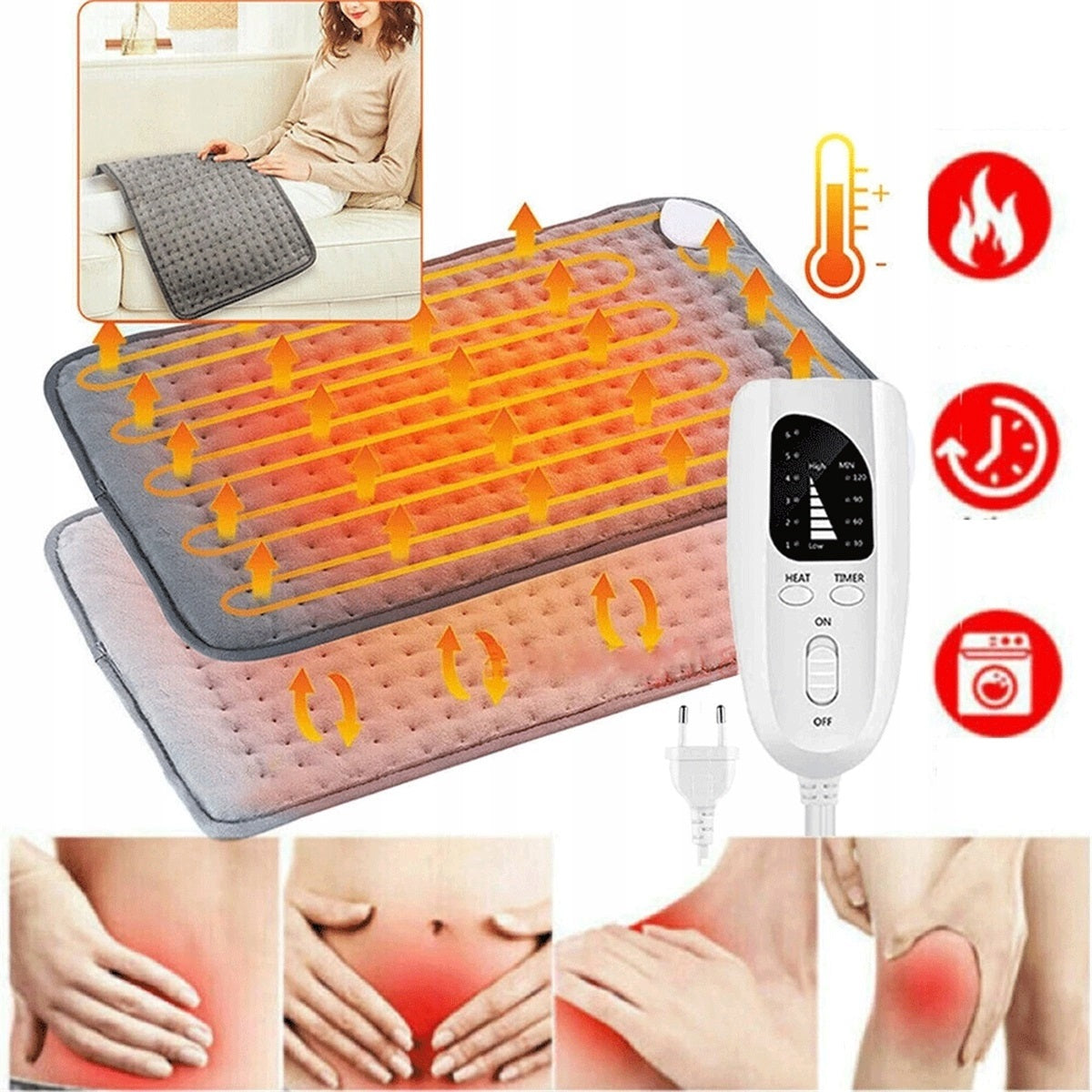 60X30CM ELECTRIC HEATING MAT WITH AUTO-OFF FOR FATIGUE REDUCTION Packaging status original