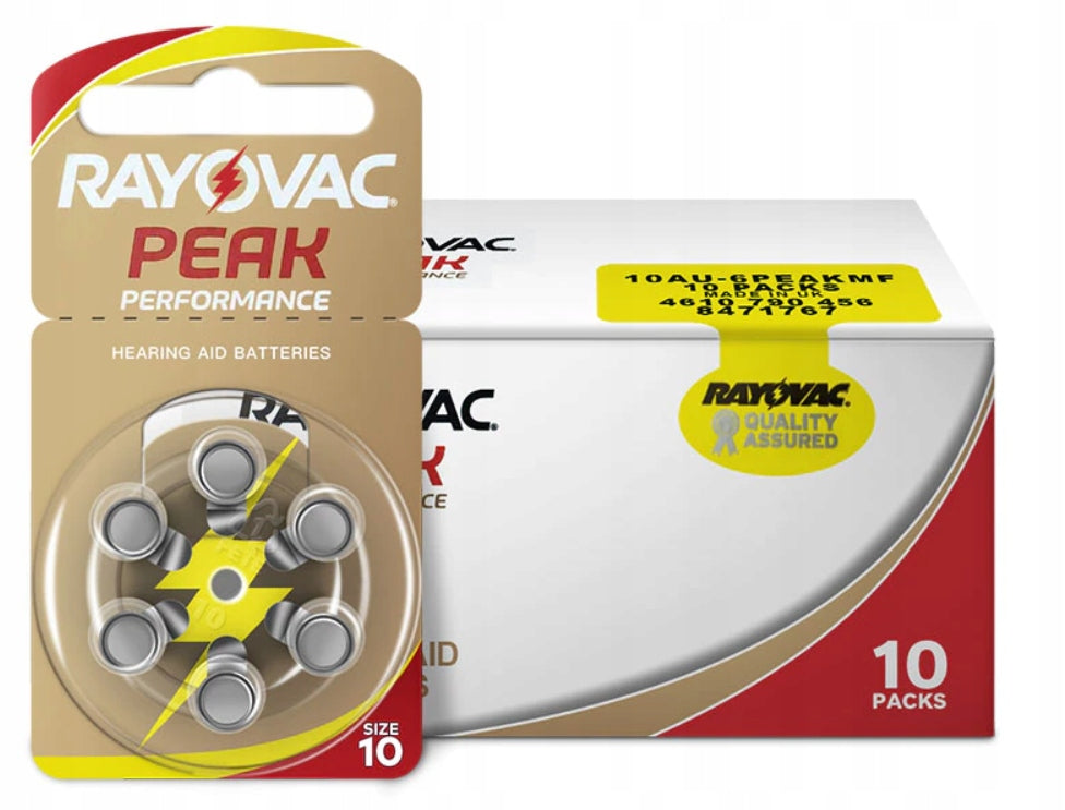 60x Hearing battery RAYOVAC PEAK PERFORMANCE 10