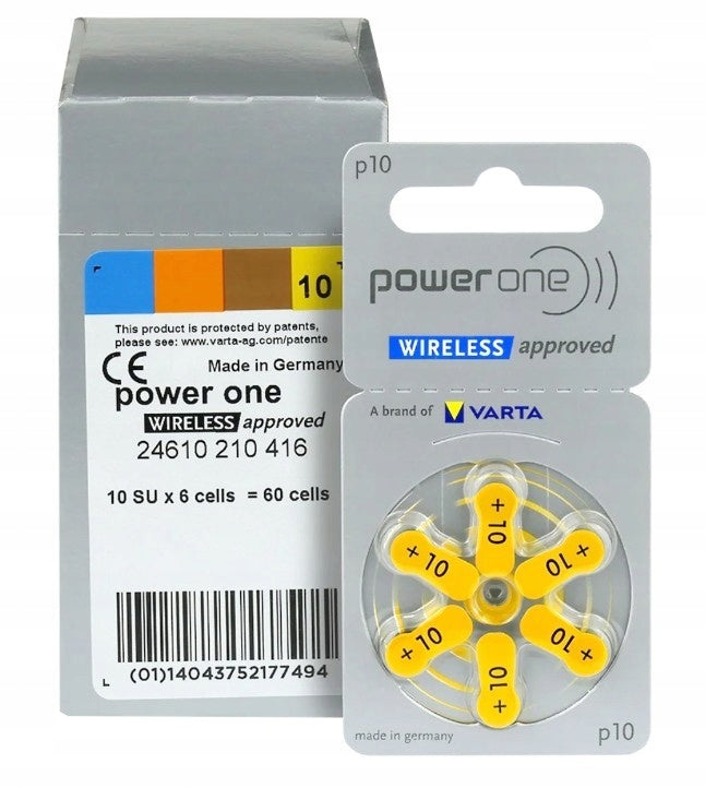 60x POWER ONE 10 PR70 Hearing Aid Batteries