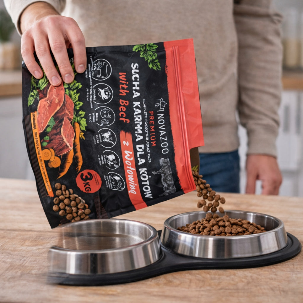 61% Dry meat Cat food NOVAZOO PREMIUM Beef 3kg Packaging status original