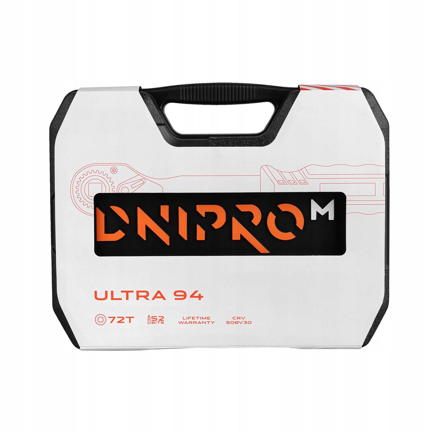 Galvučių rinkinys DNIPRO-M ULTRA, 46 vnt., 1/4", Cr-V S2