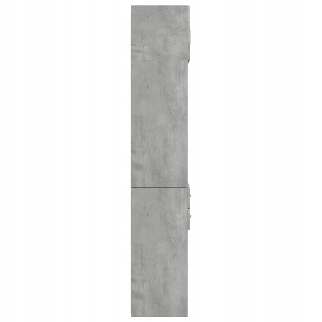 Spinta, pilka betono spalvos, 70x42,5x225 cm, medžio drožlių plokštė