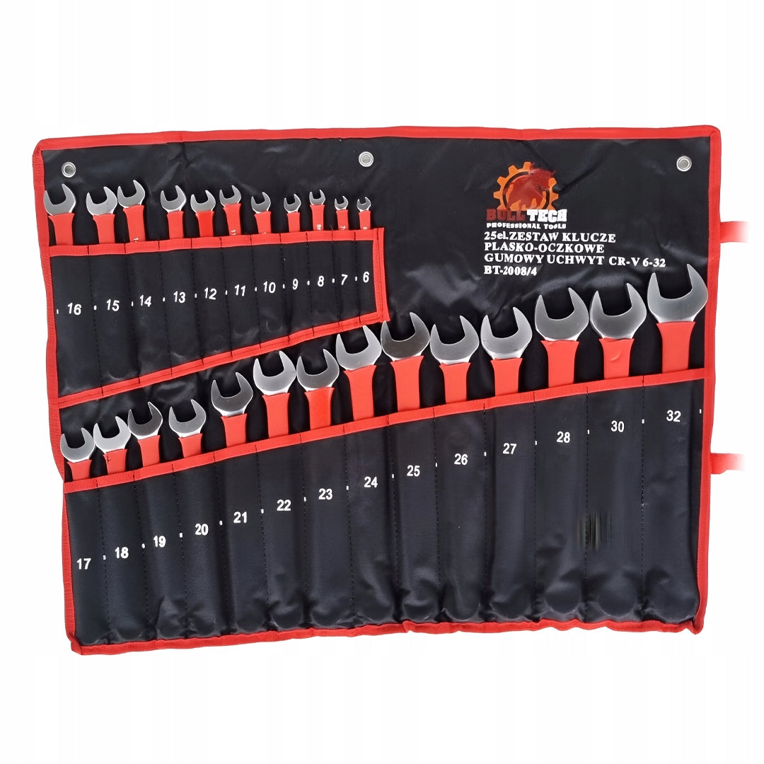 Raktų rinkinys su guminėmis rankenomis, 6–32 mm, 25 vnt.