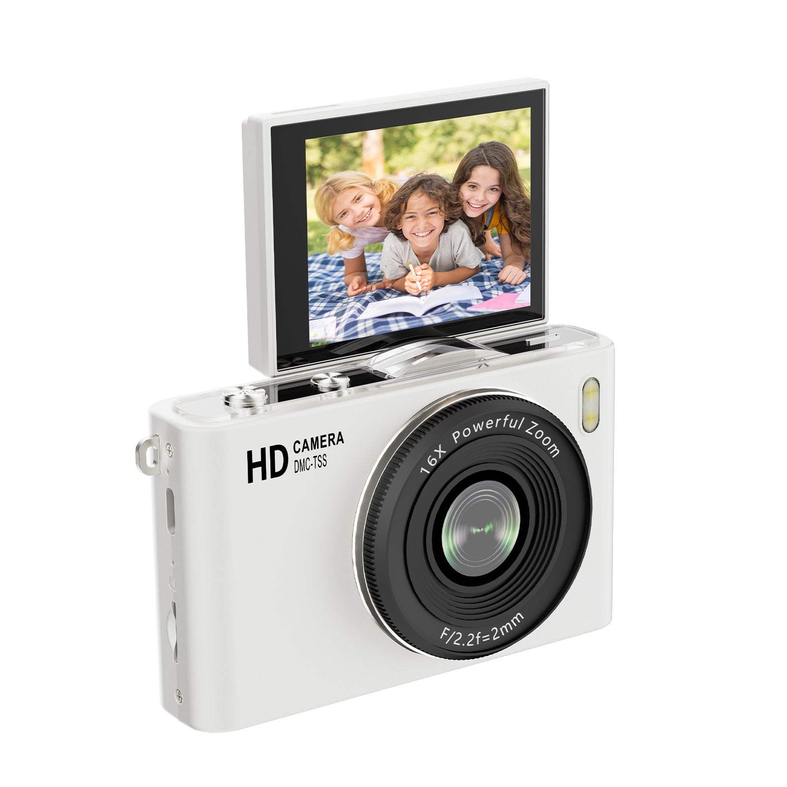 64 MP 4K UHD digital camera for kids, 180 degree tilt screen, and