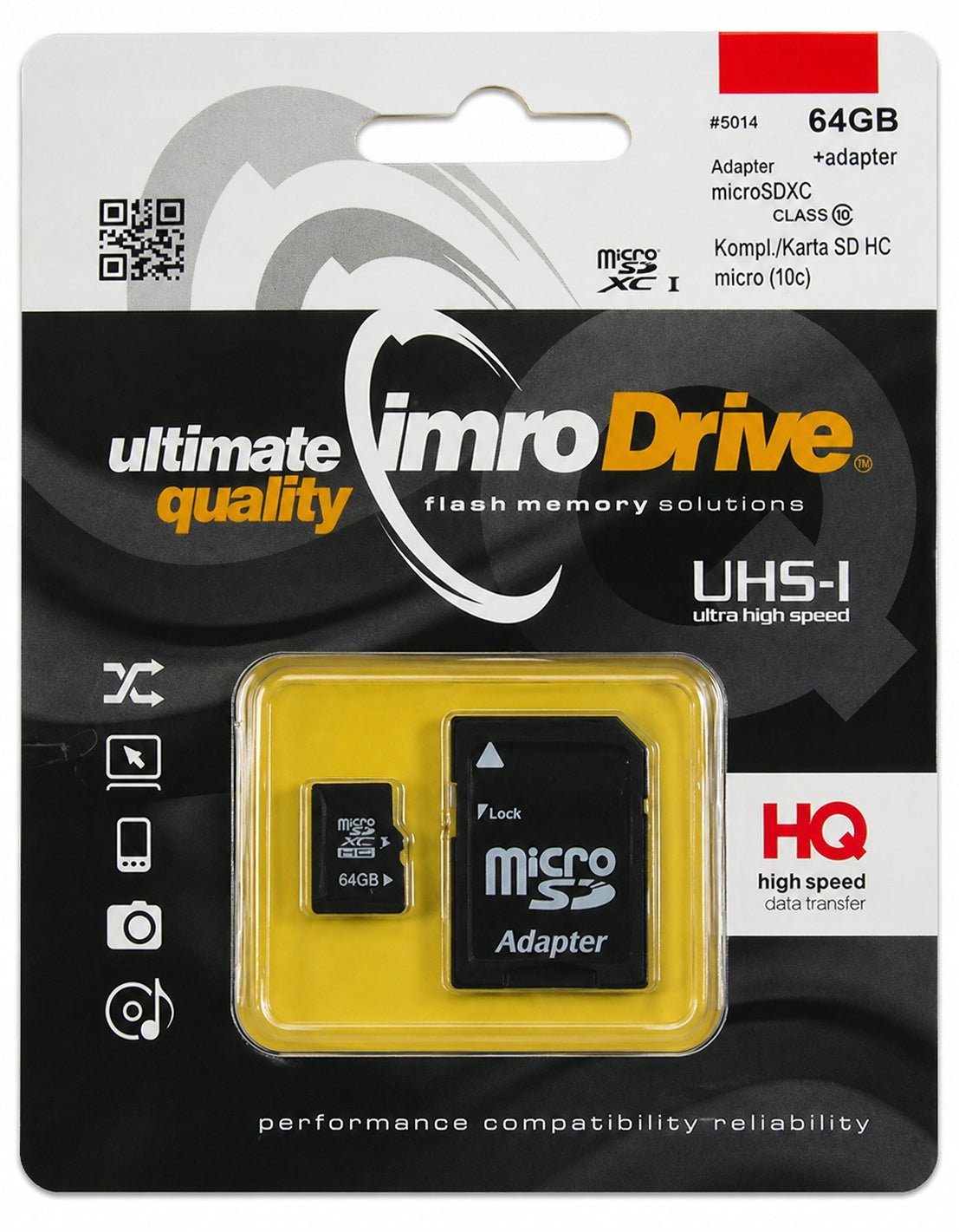 64GB Class 10 microSD Memory Card + SD Adapter Fast