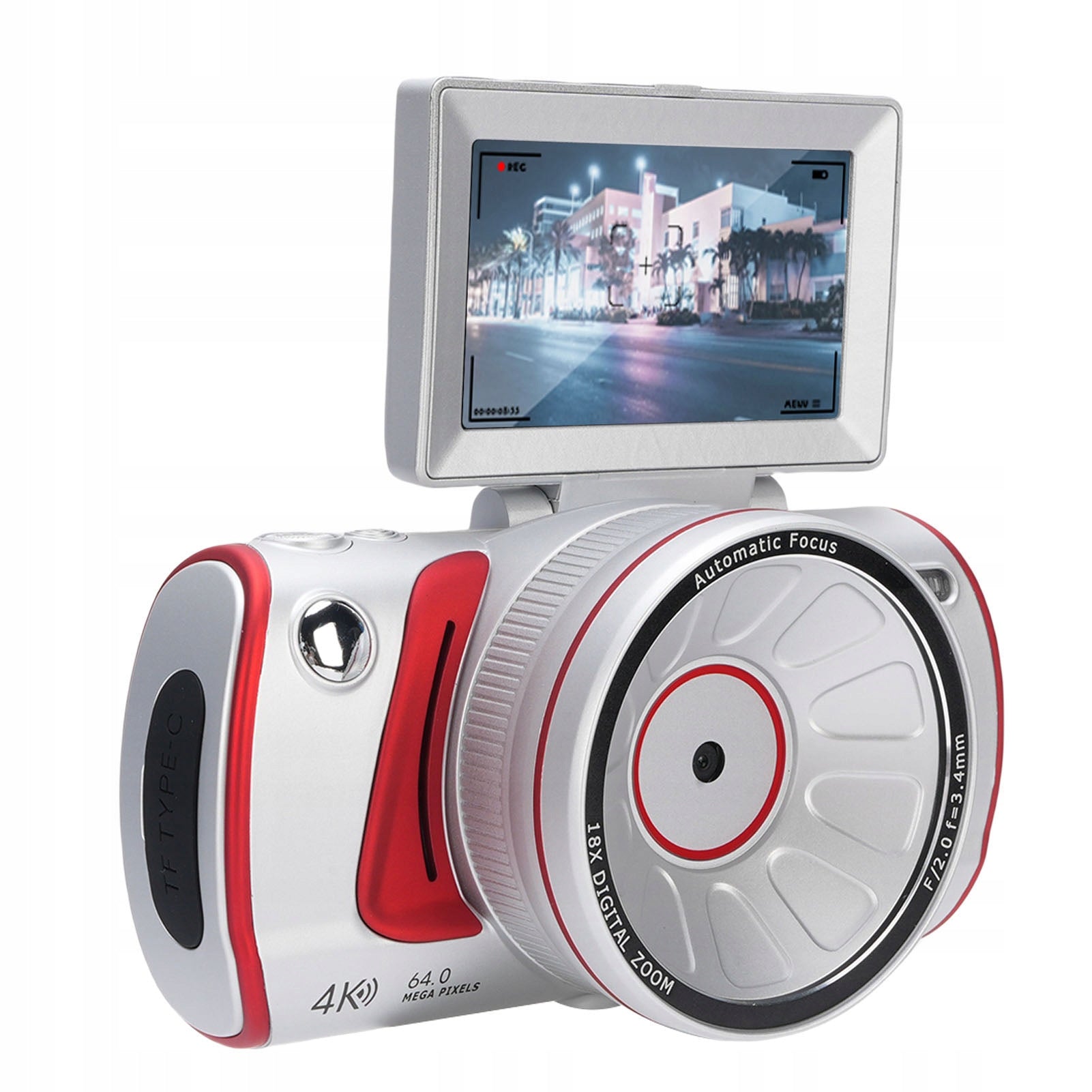 64MP 4K 18x Zoom WiFi Digital Camera 3 Inch Anti DW Flap Screen Manufacturer code AG250819004675