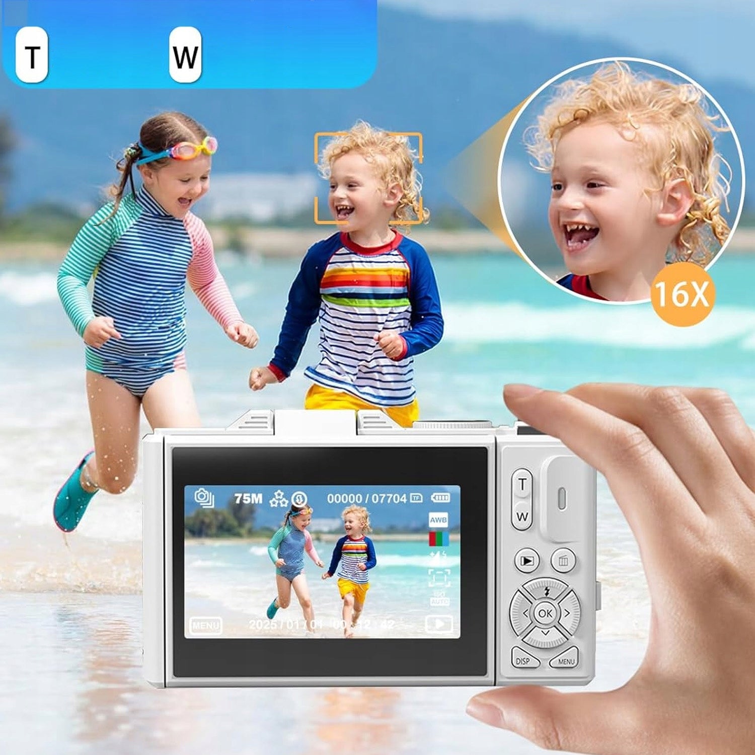 64MP 4K DIGITAL CAMERA WITH ZOOM 18X IPS SCREEN 3 + 32GB CARD Resolution 48 Mpx