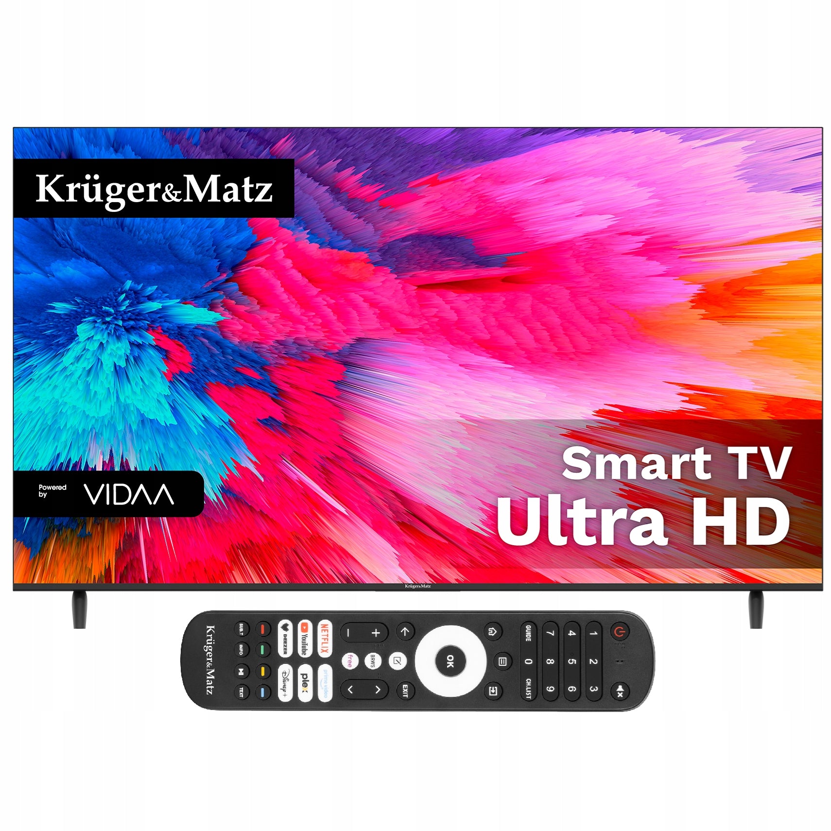 65" UHD TV Kruger&Matz Smart TV VIDAA WiFi Netflix DVB-T2/S2 H.265