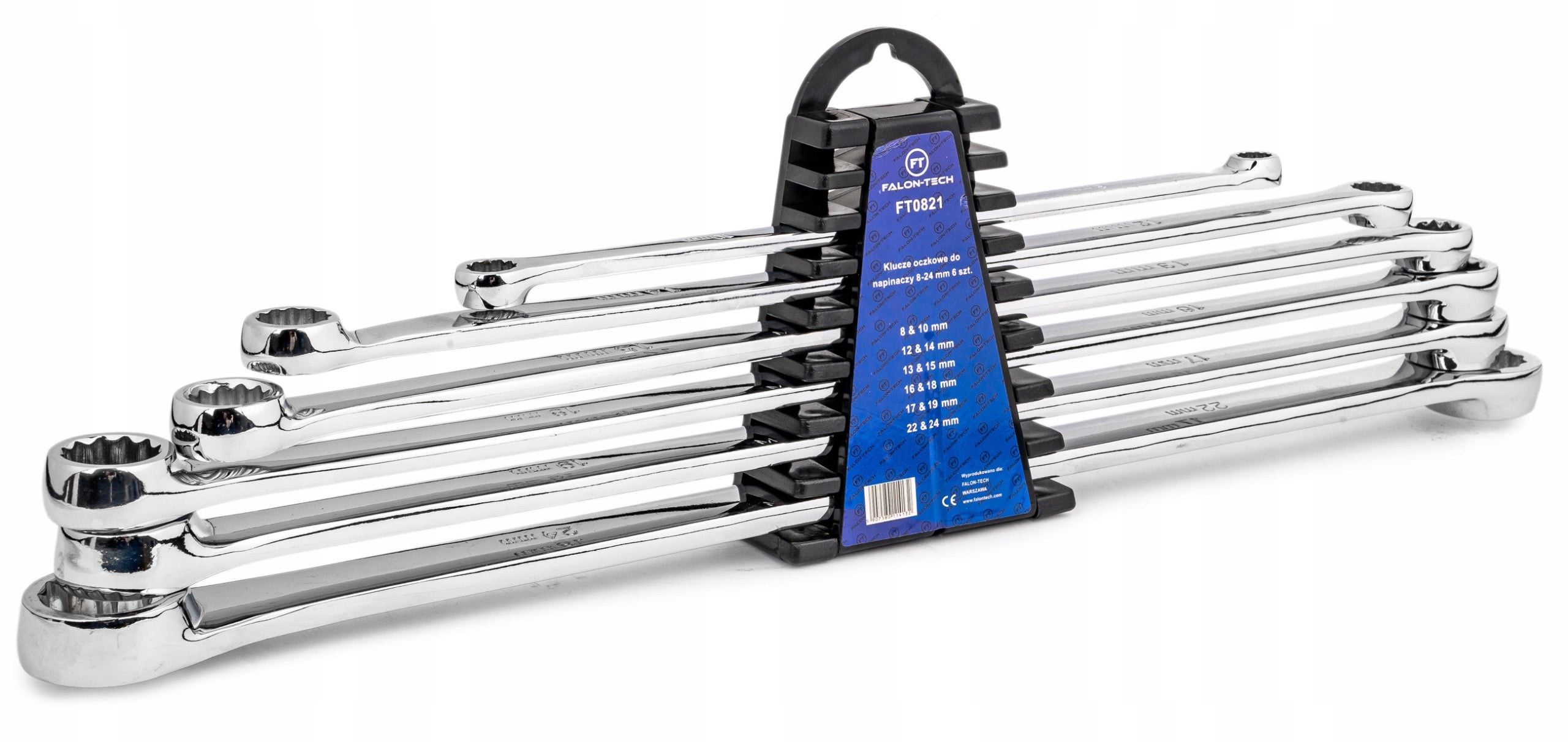 Ilgi tiesūs raktai įtempikliams, 8–24 mm, 6 vnt. rinkinys