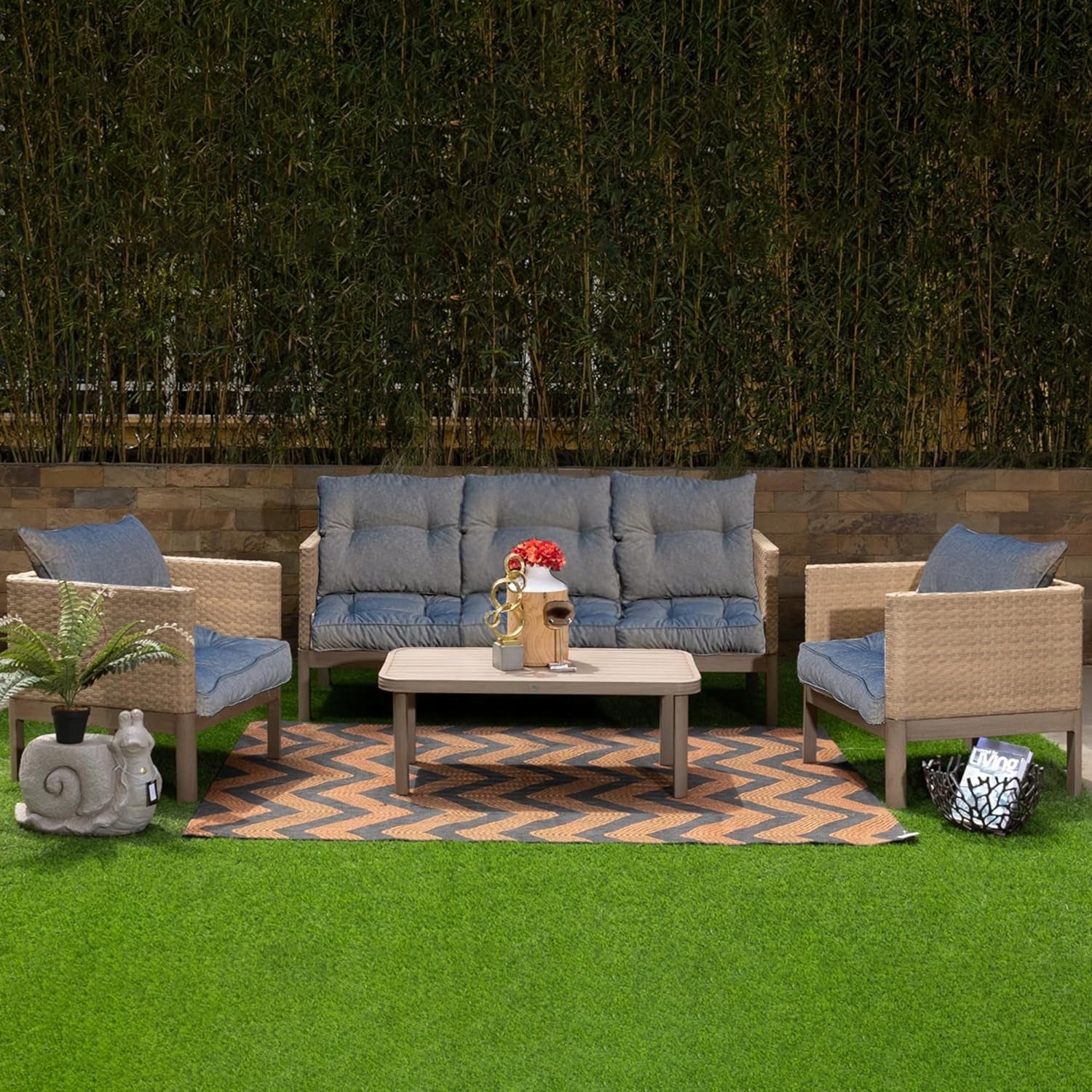 OUTDOOR SEATING FURNITURE CUSHIONS SET OF 2 50X50