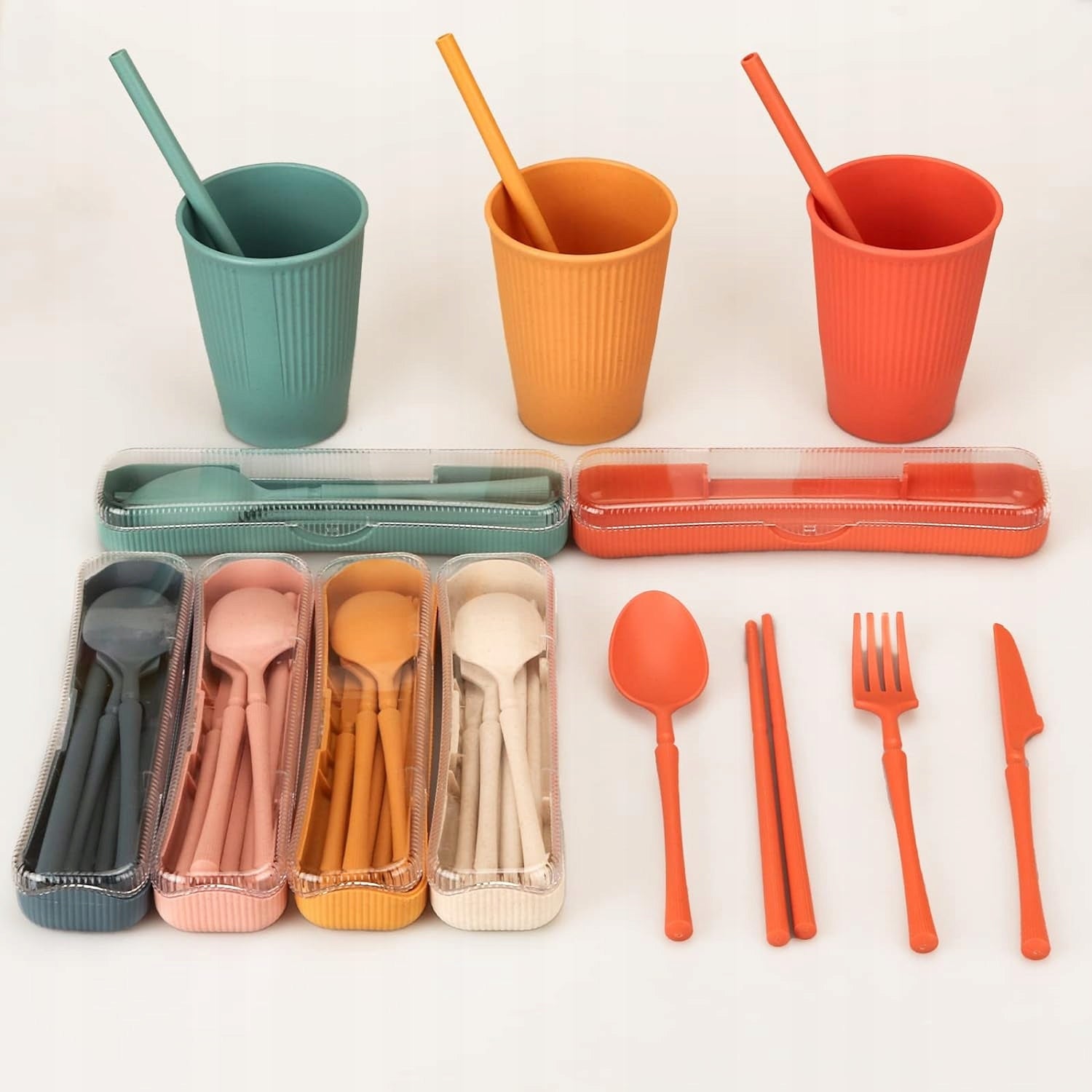 66 PCS PICNIC SET CAMPING DISHES TRAVEL CUTLERY 6 PEOPLE Manufacturer code Zestaw naczyń turystycznych kempingowych 6 os