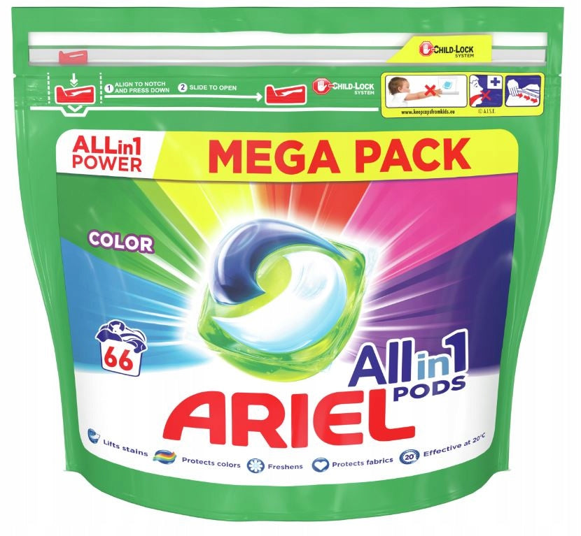 66 PCS WASHING CAPSULES COLOR ARIEL COLOR