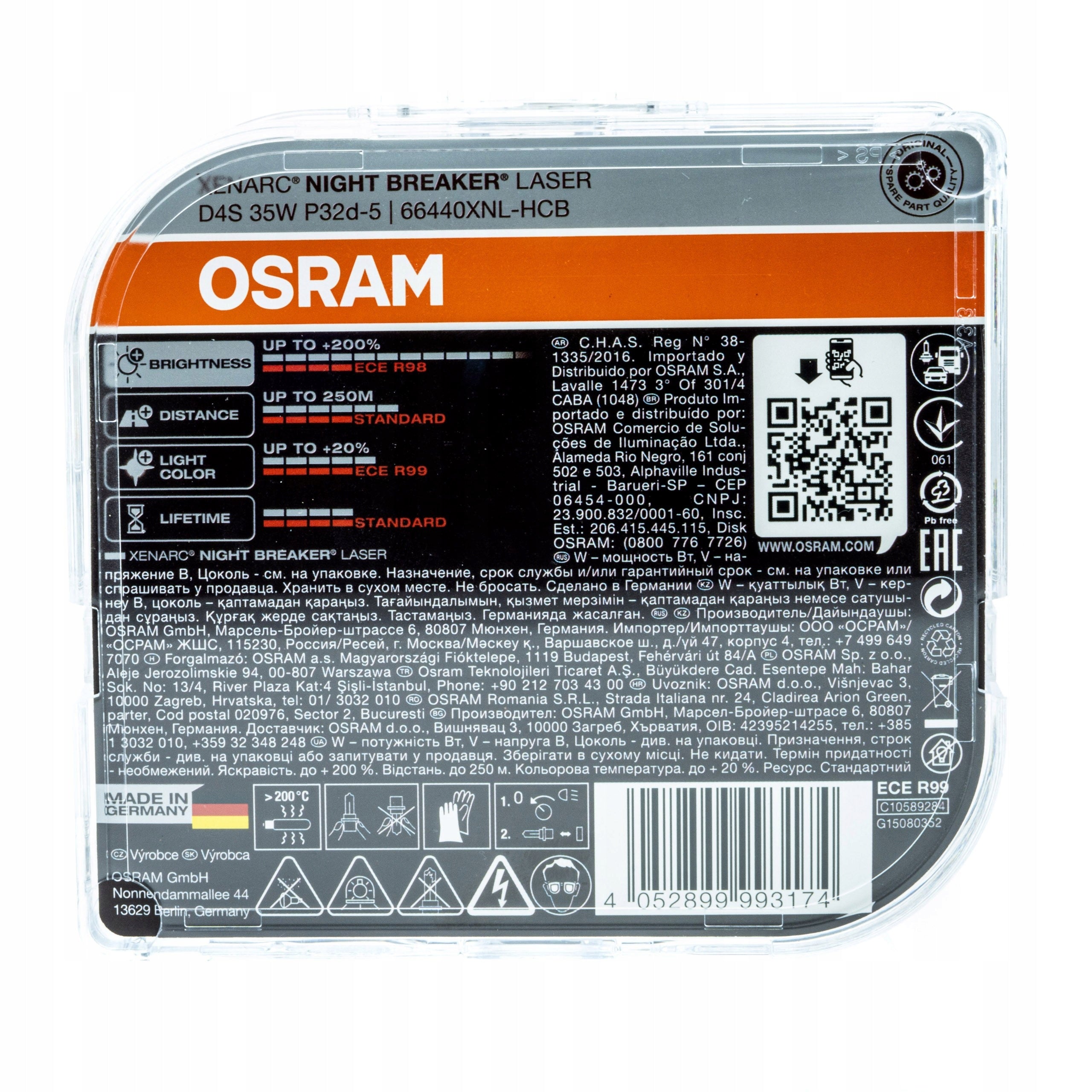 Autolichter Osram D4S Night Breaker Laser 66440XNL-HCB 35W (2 Stück) 