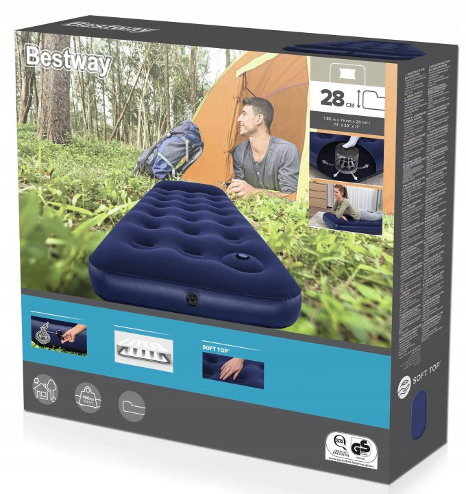 67223 Inflatable mattress 185x76x22cm with built-in foot pump BESTWAY Packaging status original