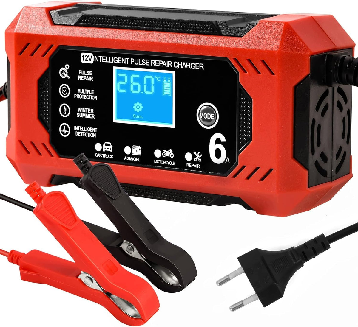 6A 12V BATTERY CHARGER SMART EFFECTIVE DIGITAL PROTECTIVE