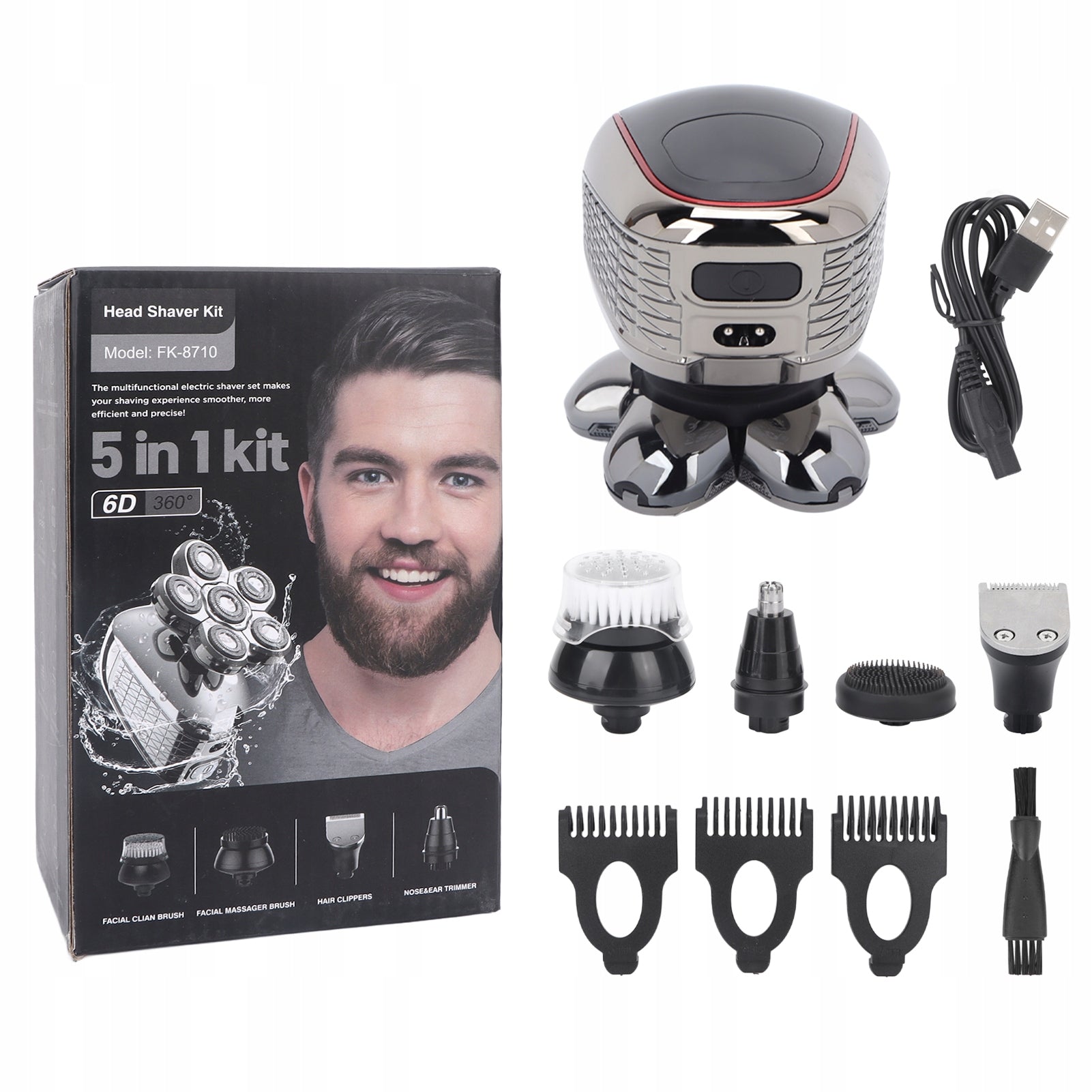 6D ELECTRIC RAZOR 5 IN 1 MULTIFUNCTIONAL MEN ADVERTISED YSE GOLAR DC