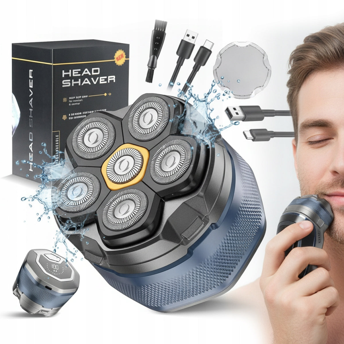 6D MEN'S SHAVER ELECTRIC BEARD SHAVING MACHINE HEAD WATERPROOF