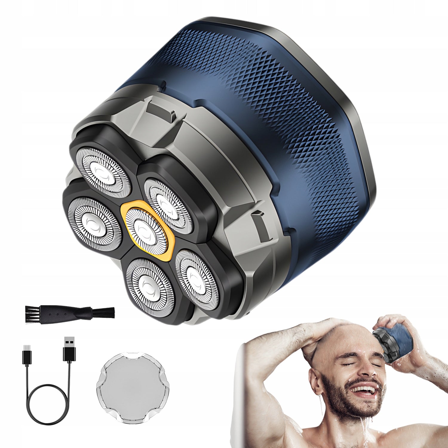 6D SHAVER WITH FLOATING HEADS AND DETACHABLE EASY CLEANING SYSTEM
