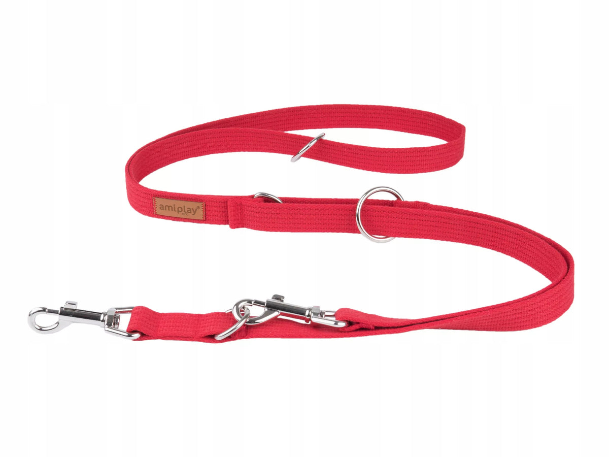 6IN1 AMIPLAY COTTON XL RED LEASH FOR DOG