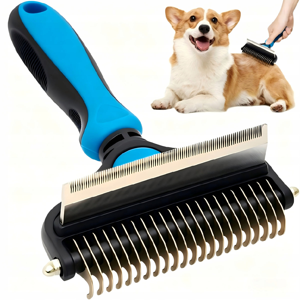 6IN1 DOG BRUSH TRIMMER COMB DOUBLE SIDED FOR HAIR GLOVE Packaging status original