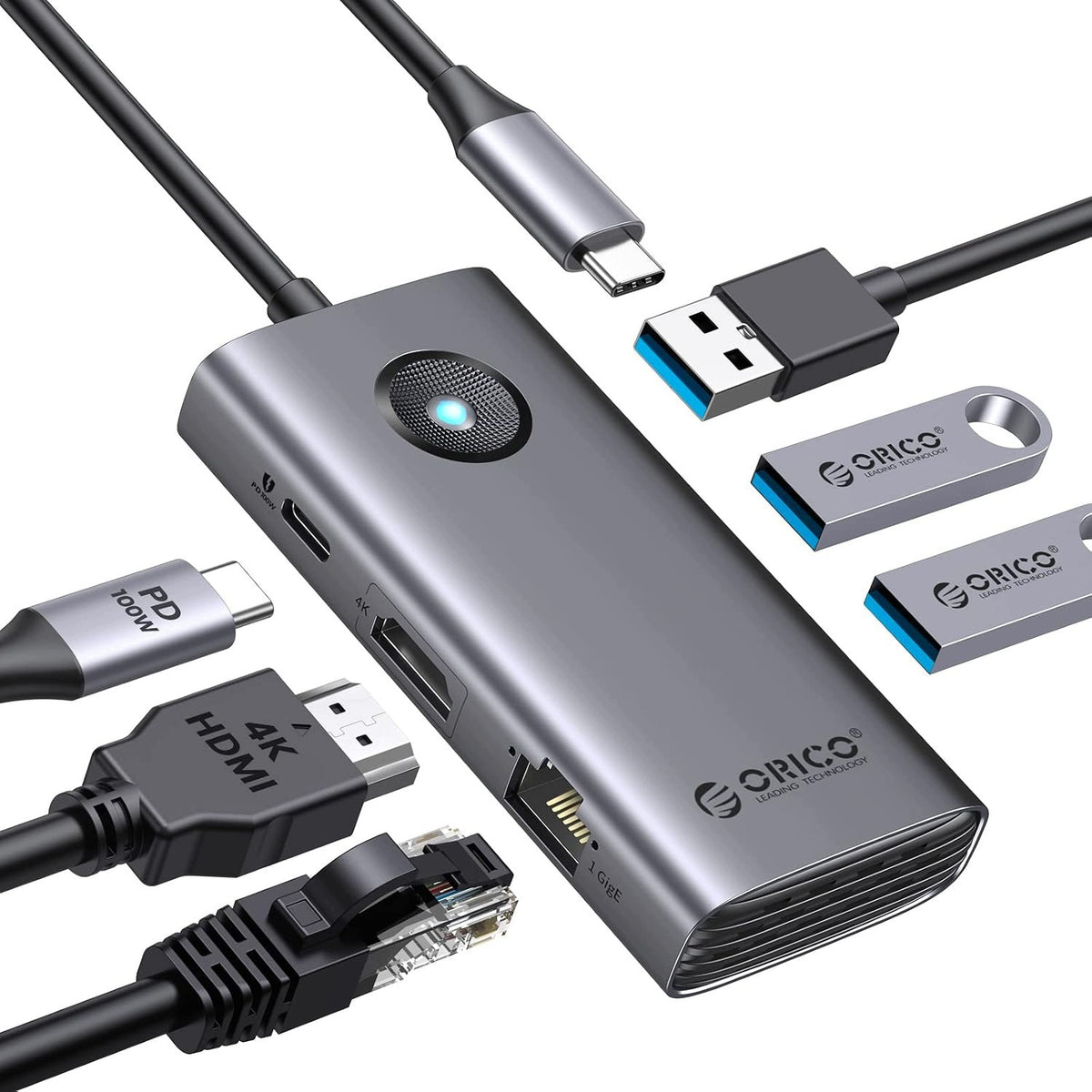 6IN1 HDMI 4K ETHERNET 100W USB-C DOCKING STATION