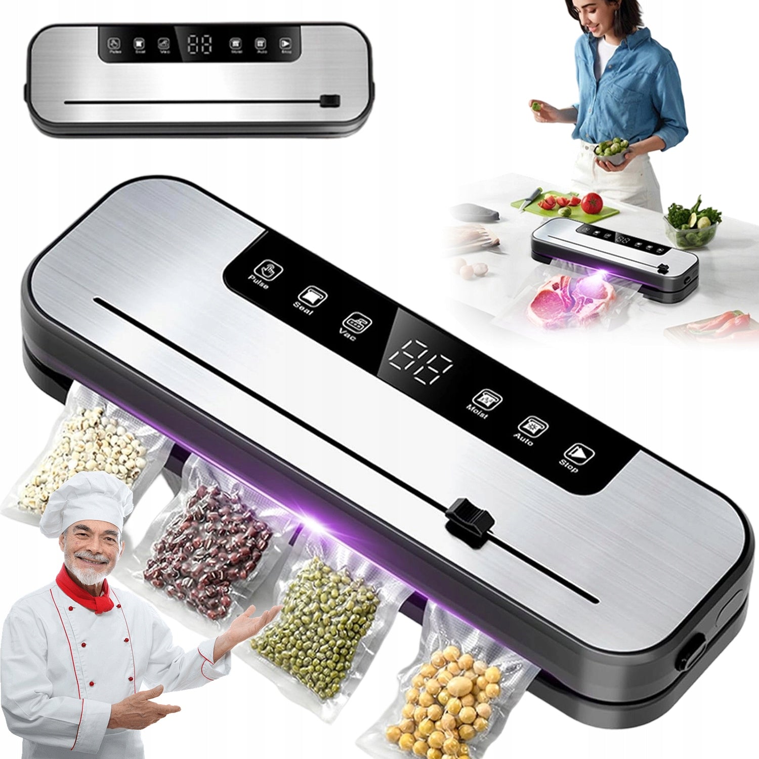 6IN1 STAINLESS STEEL VACUUM WELDING MACHINE VACUUM PACKING MACHINE