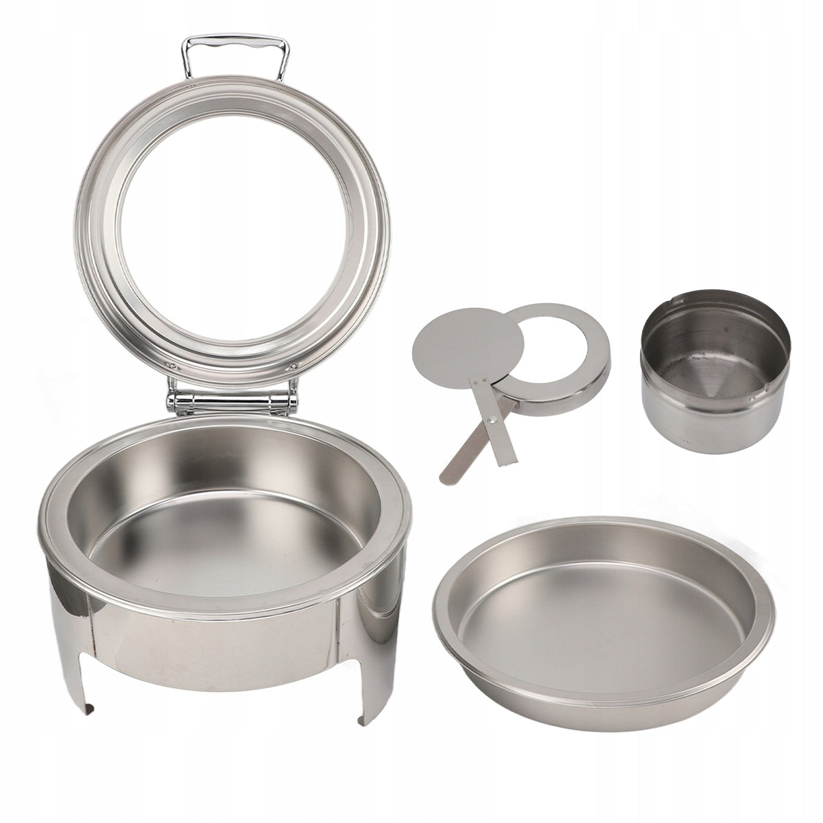 6L Round Dish with Stainless Steel Holes with Visible Glass YR