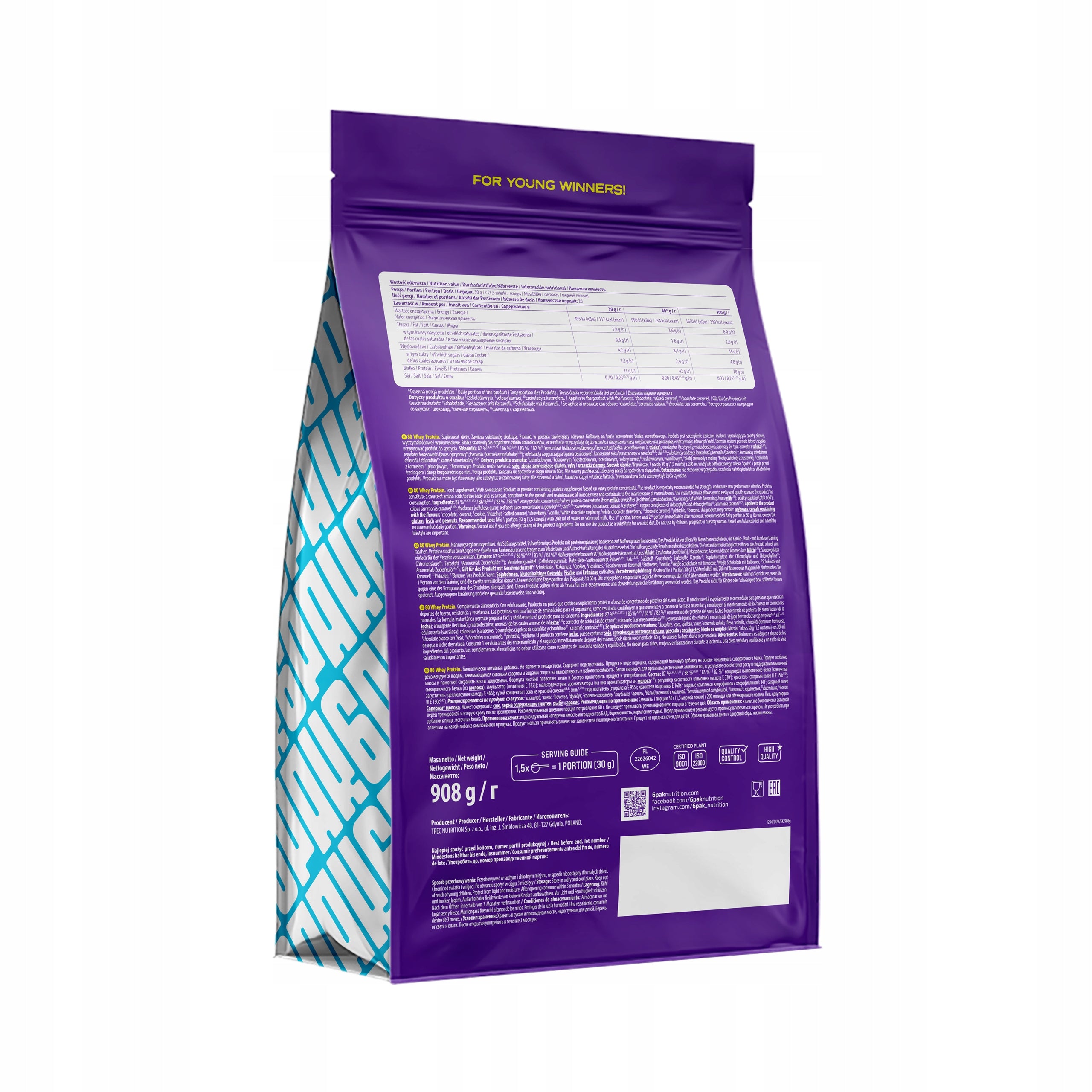 6PACK 80 WHEY PROTEIN 908G WPC INSTANT PROTEIN MASS Manufacturer code 5902811811392