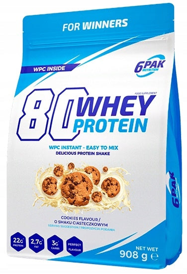 6PAK 80 WHEY PROTEIN 908g WPC 80 PROTEIN SUPPLEMENT