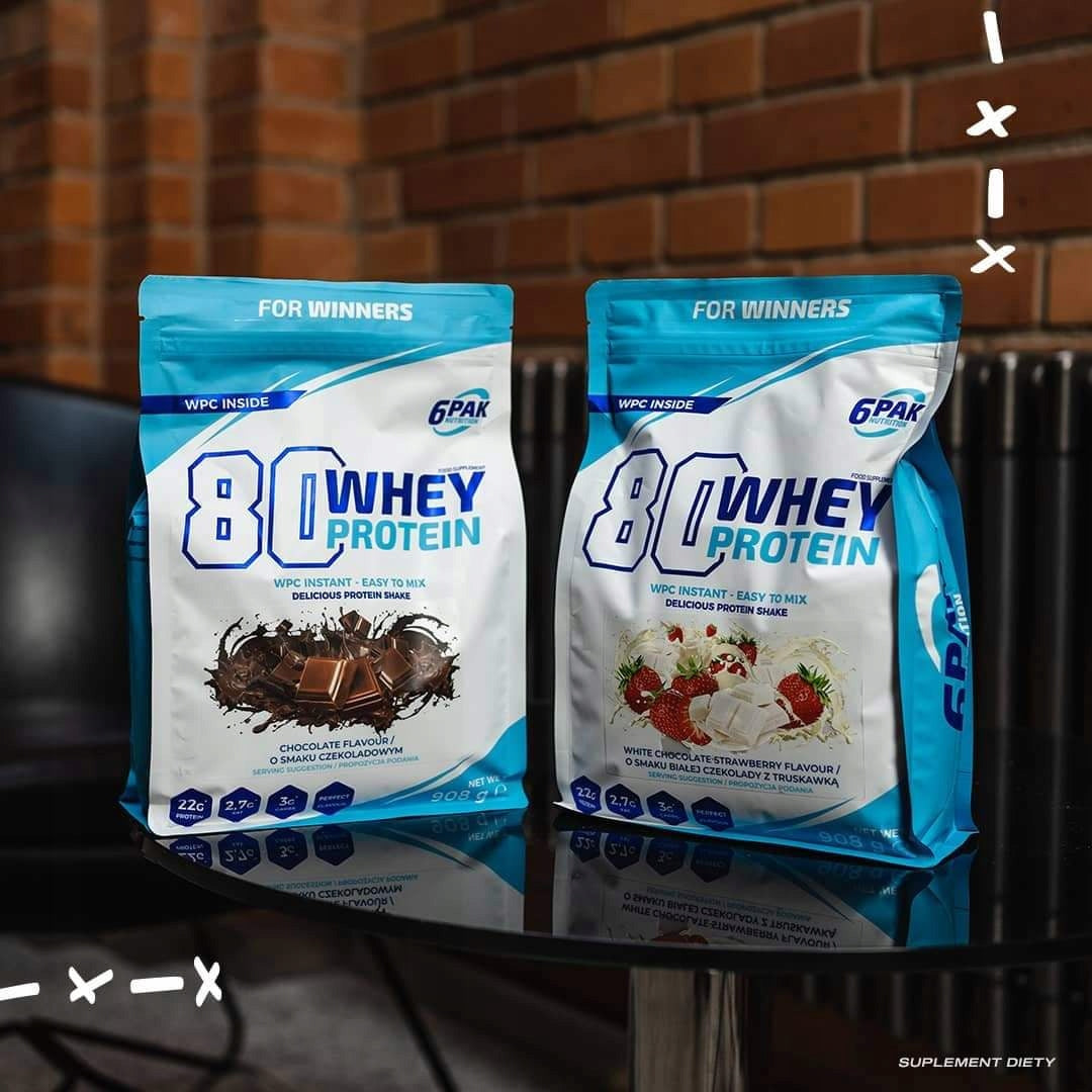 6PAK 80 Whey Protein 908g Protein WPC Protein Conditioner Flavour Hazelnut Packaging status original