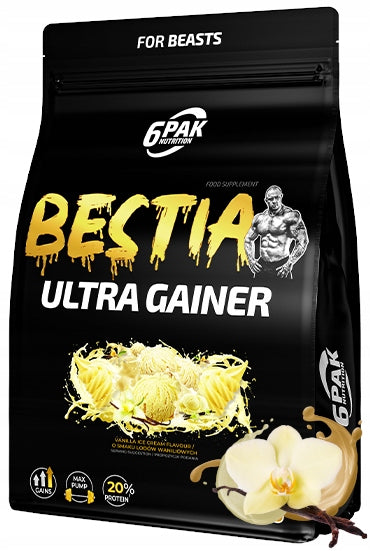 6PAK Beast Ultra Gainer 1kg Vanilla Ice Cream