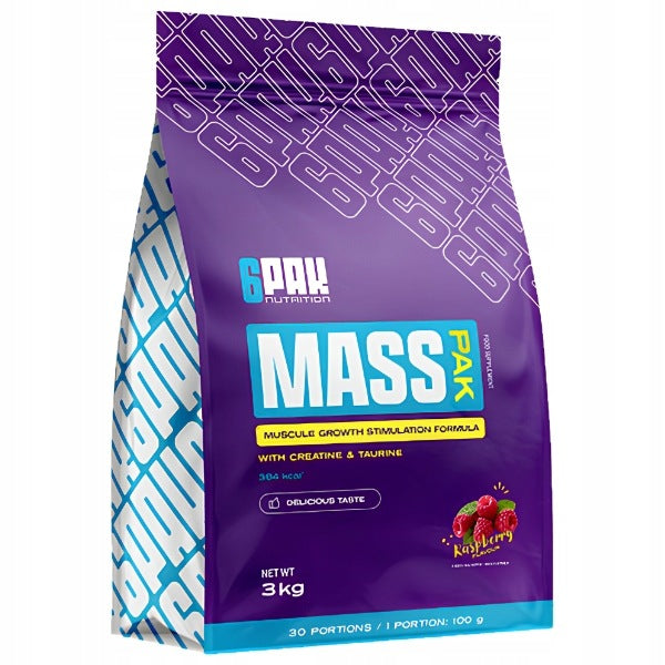 6PAK MASS Pak 3000 g Raspberry CREATINE TAURINE GLYCINE REGENERATION MASS
