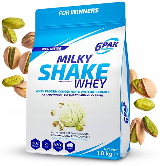 6PAK Milky Shake Whey Protein WPC 1,8kg Pistachio