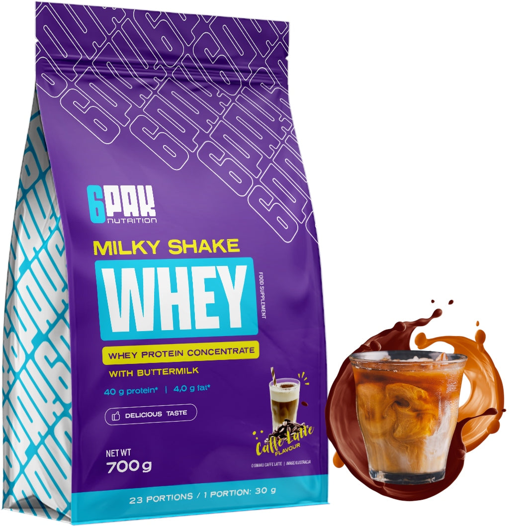 6PAK NUTRITION MILKY SHAKE WHEY 700g PROTEIN WPC CONDITIONER FLAVOR ICED COFFEE