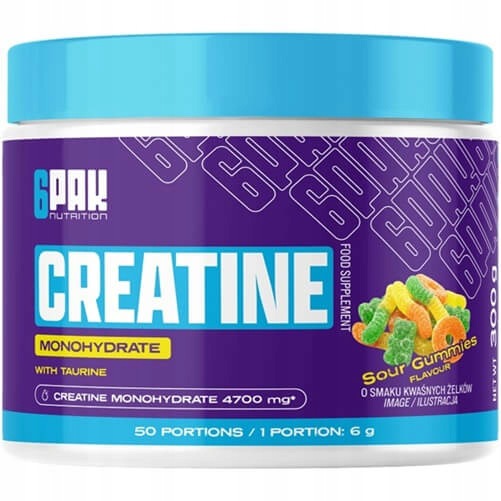 6PAK Nutrition Creatine Monohydrate 300g creatine monohydrate - sour gummies