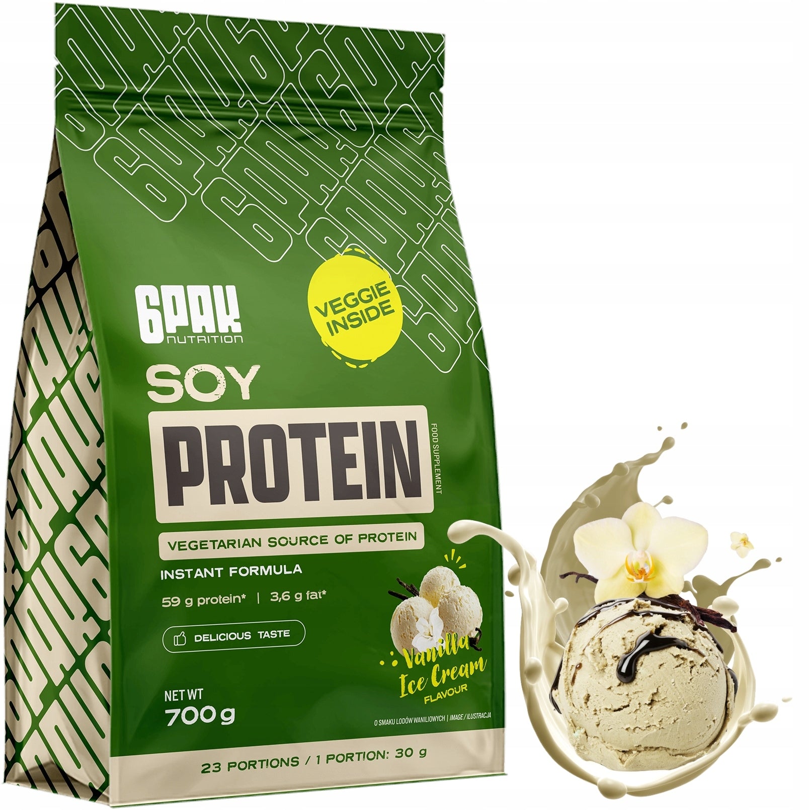 6PAK SOY PROTEIN FOR VEGETARIANS Vegetarian Soy Cocktail Shake 700g
