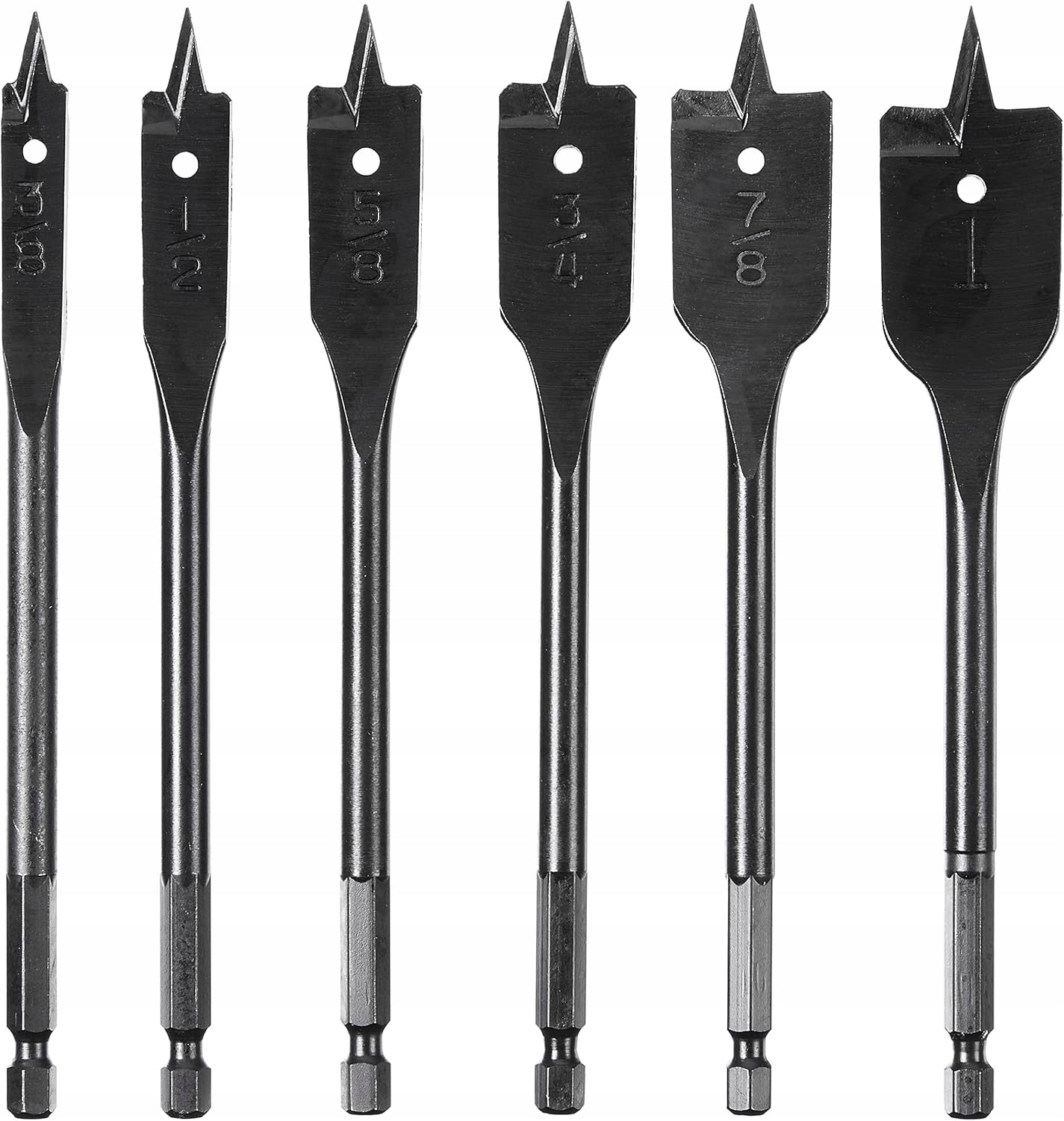 6PCS Wood Blade Drill Bit Set Flat Feather 10-25