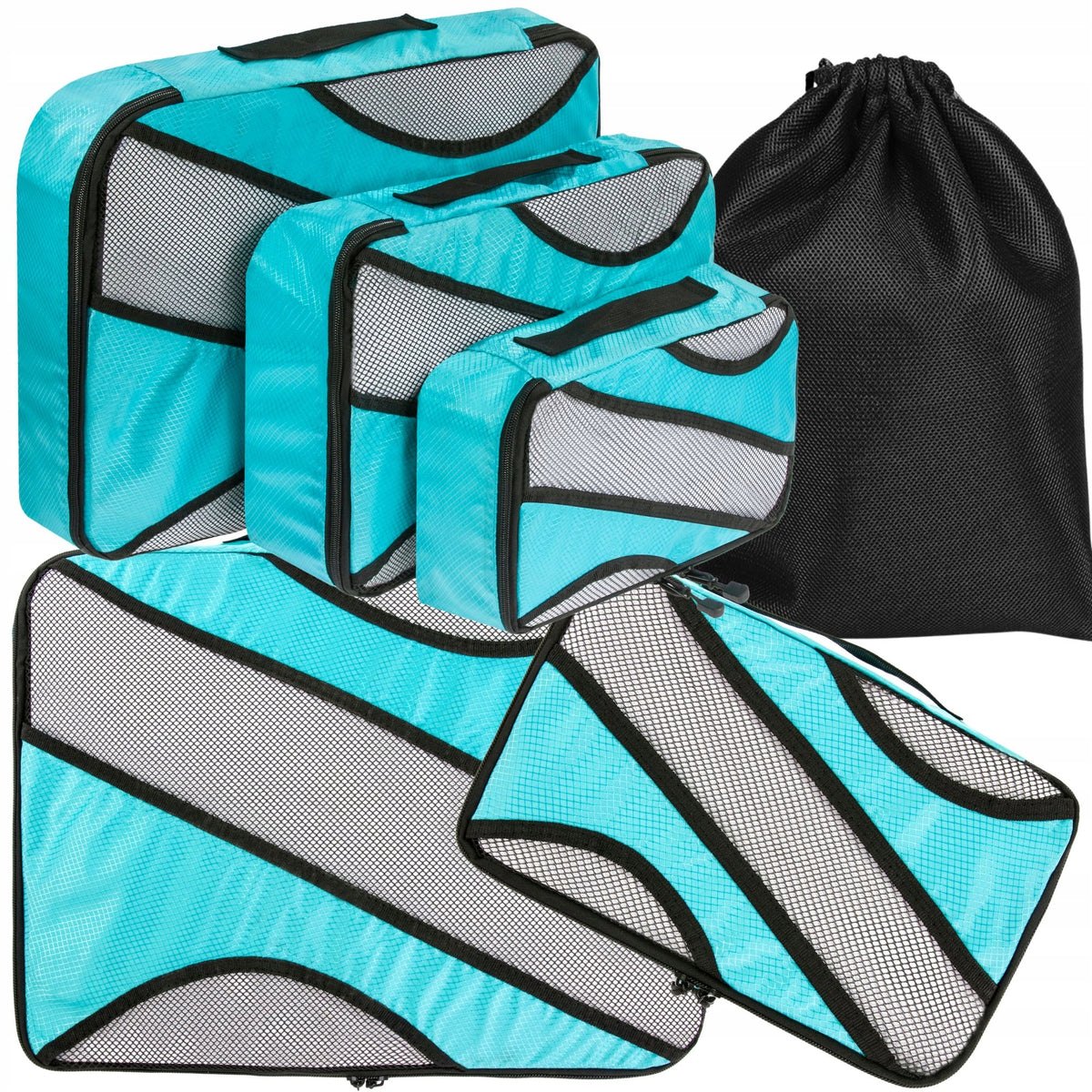 6PCS ZIPPER COVERS FOR CLOSET SUITCASE TRAVEL ORGANIZERS SOLID STRONG Color green