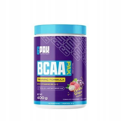6Pak Nutrition BCAA Pak taste of lychee with grape, regeneration, fatigue 400g