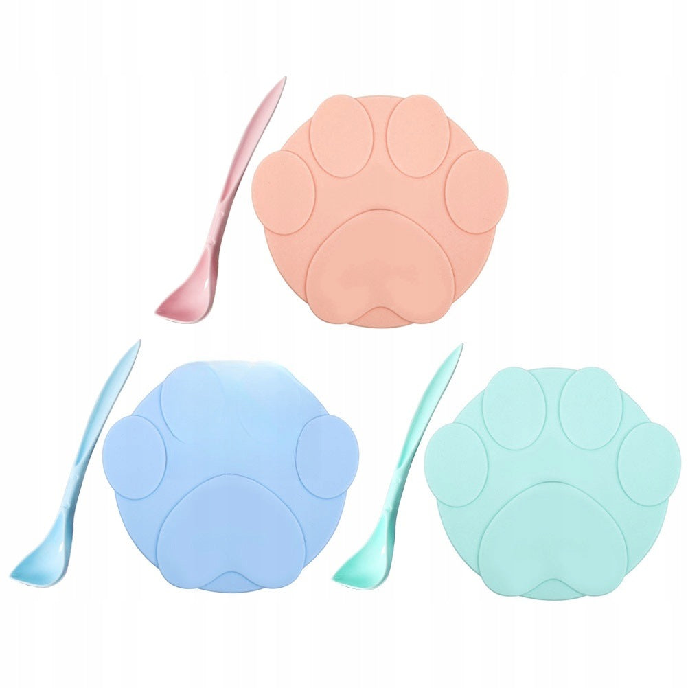 6Pcs Assorted Silicone Can Covers with Pet Feeding Spoon Set