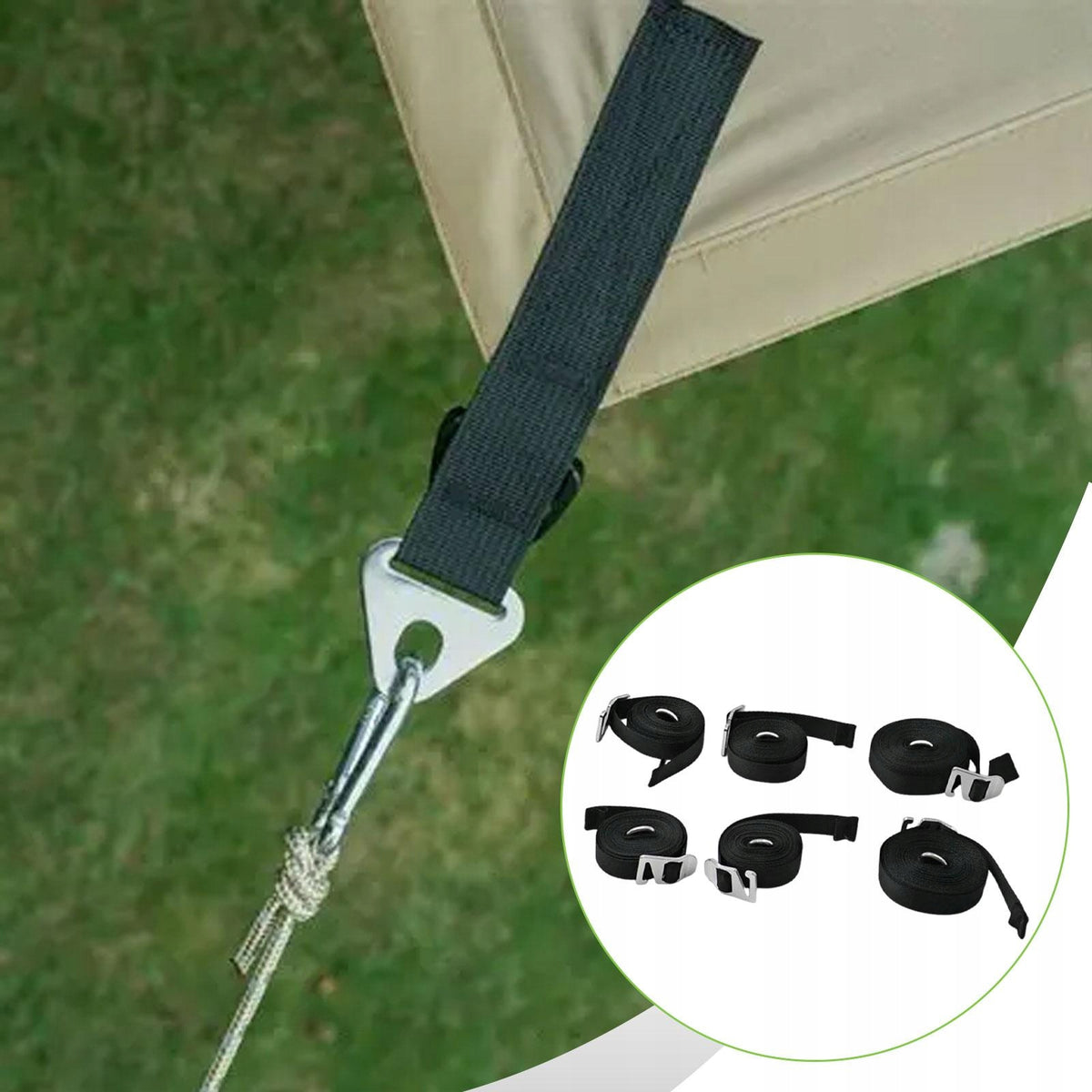 6Pcs Camping Tent Rope with Storage Bag Tent Tarp Fixed Rope for Hiking
