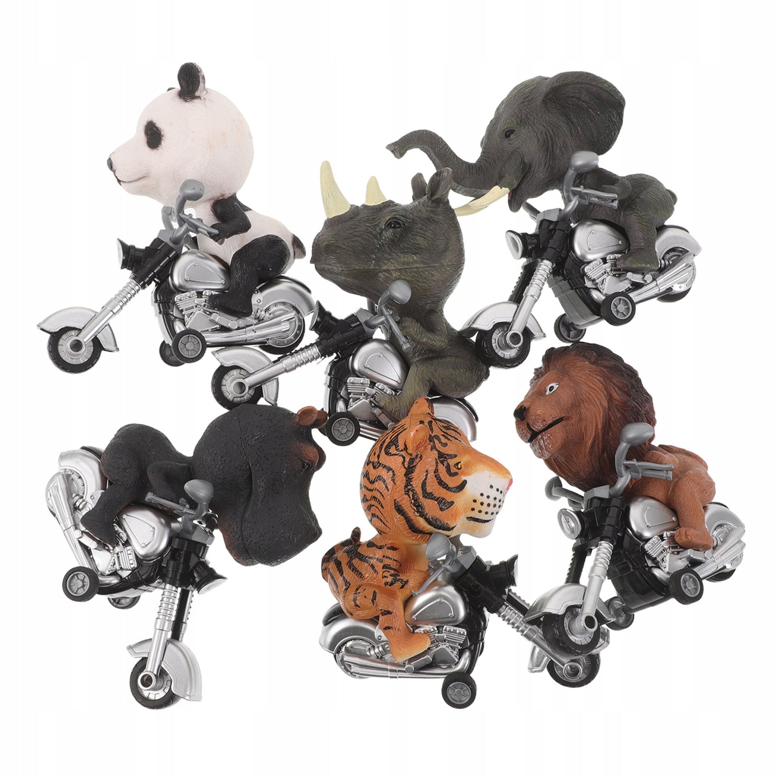 6Pcs Colorful Animal Pull Back Cars Kids Outdoor Friction Toys