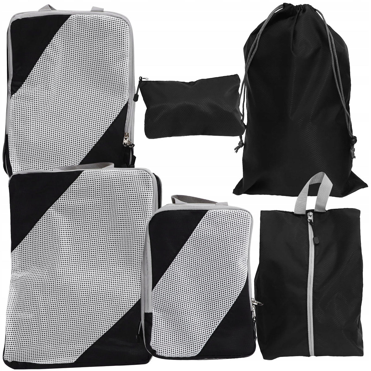 6SZT STYLOWE KOSTKI PODRÓŻNE DO ORGANIZACJI BAGAŻU Color black