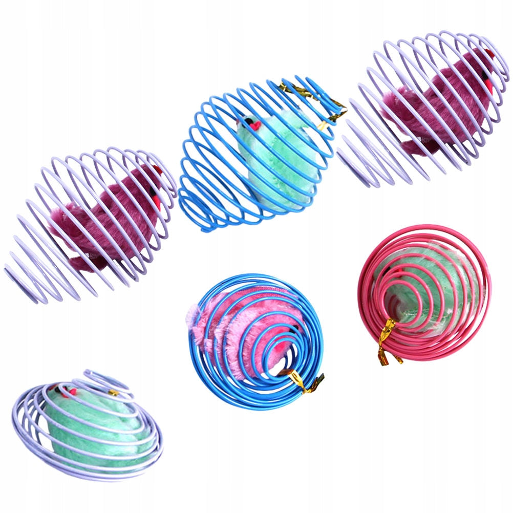 6SZT UROCZE ELASTYCZNE ZABAWKI SPIRALE DLA KOTA Z PLUSZEM Manufacturer code 16790695