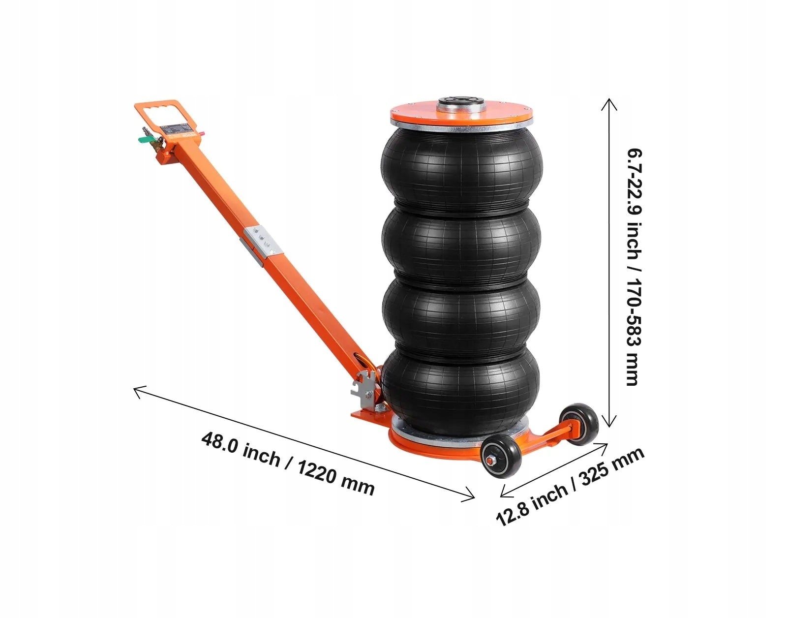 6T 13000 lbs Snowman Pneumatic Lift for SUV and Workshop Car Maximum lifting height 583 mm