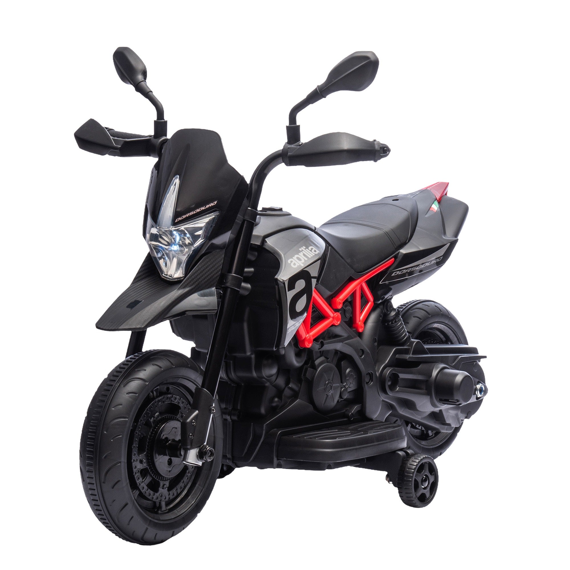 6V Electric Motorcycle for Kids, LED, Music, 3+, Black