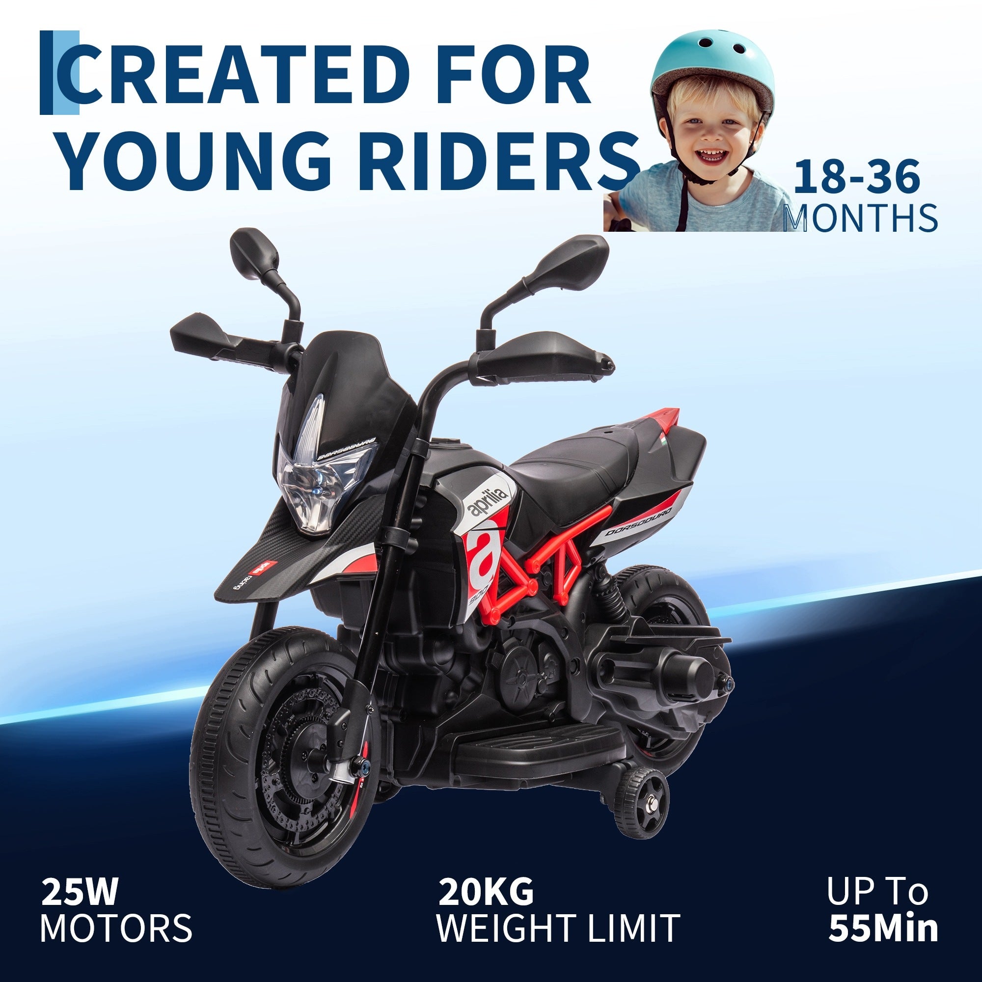 6V Electric Motorcycle for Kids, LED, Music, 3+, Red Packaging status original