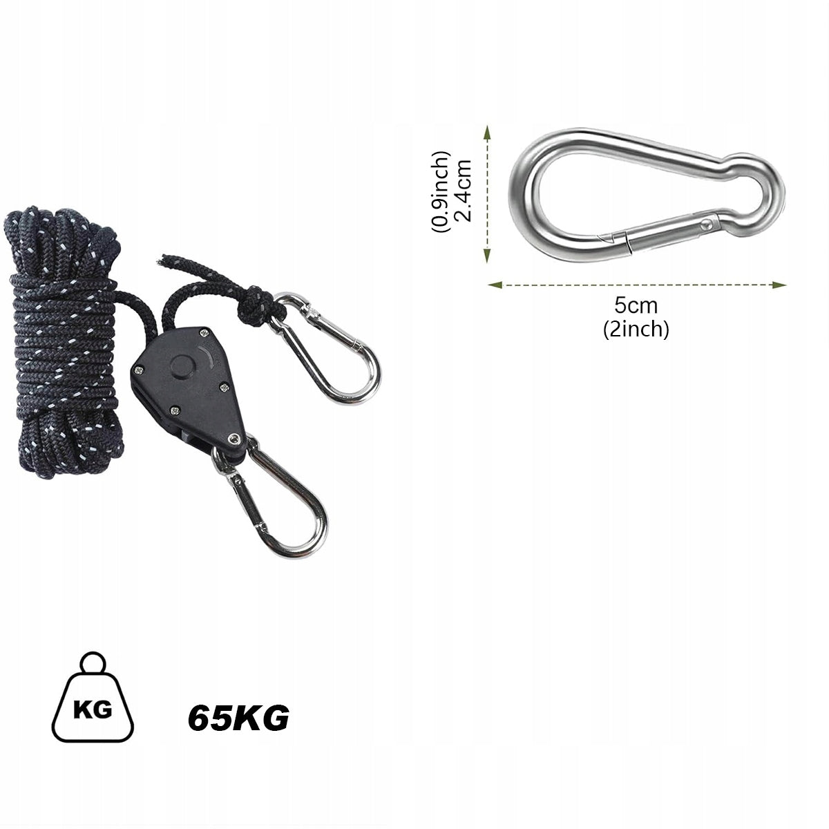 6X ROPE WITH TENSIONING BLOCK TENT RATTLE CAMPING 4 M Brand no brand