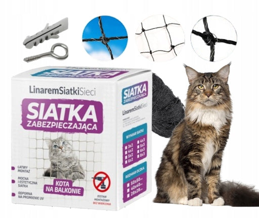 6X3 CAT BALCONY NET SET WITHOUT DRILLING SAFE CATS